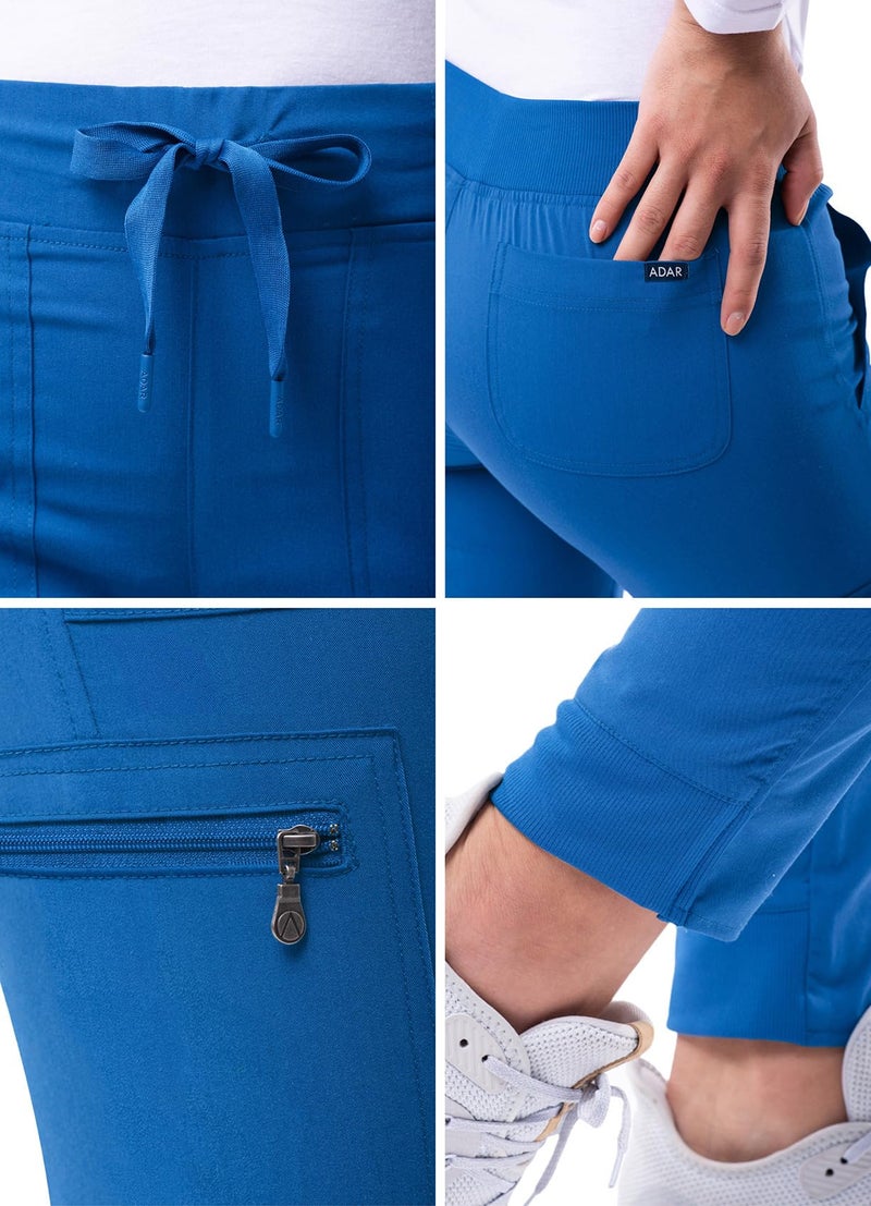 Adar Uniforms Pro Scrubs for Women, Ultimate Yoga Jogger Scrub Pants, P7104, Royal Blue, M - Image 5